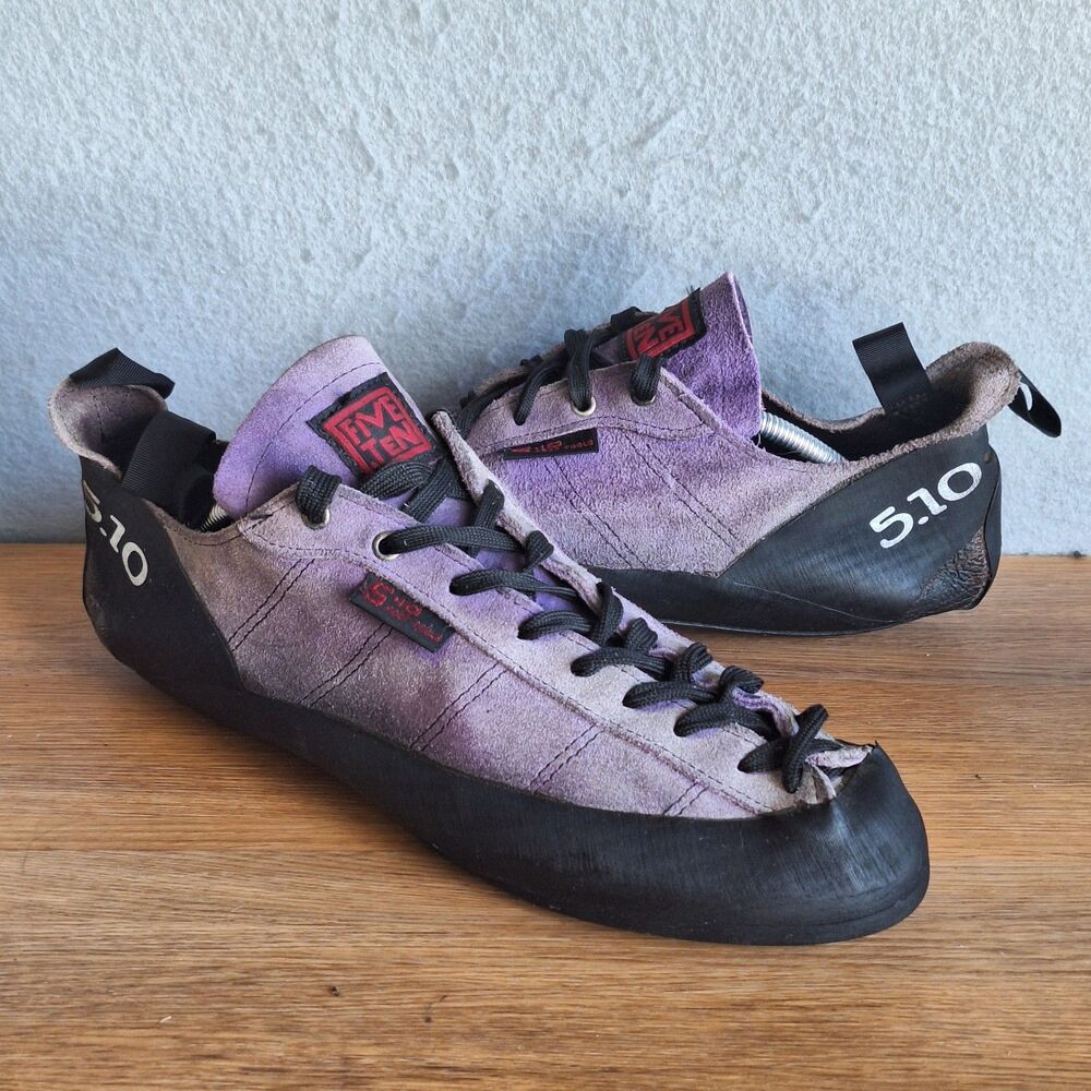 Five Ten Stealth C4 Climbing Shoes Men’s 14 Purple Suede Lace Up Rock Gym